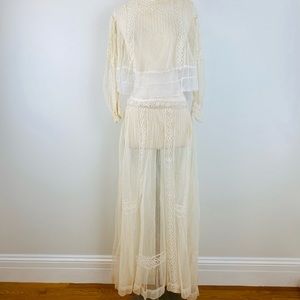 Vintage 1800s Victorian antique lace skirt blouse cottagecore wedding dress